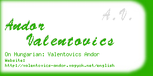 andor valentovics business card